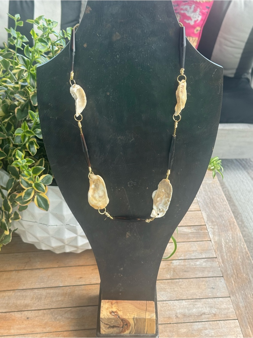 Oyster and Bone Necklace